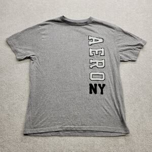 Aeropostale NY Athletic Dept Graphic T Shirt Gray Men's Large